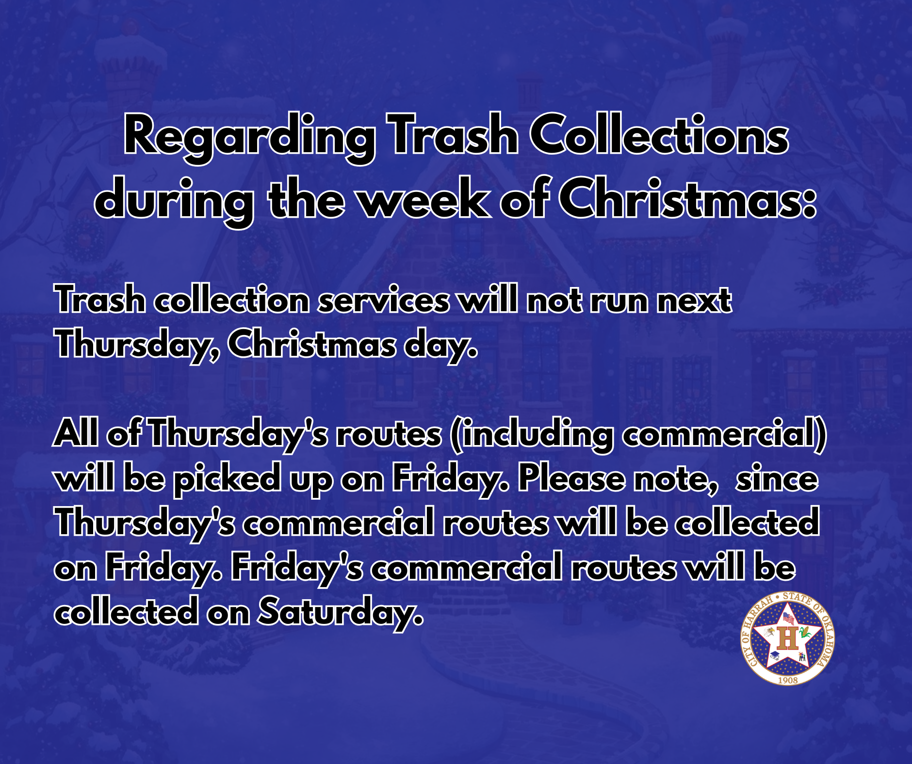 Featured image for “Trash Collections the Week of Christmas”